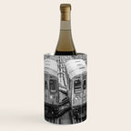 Black and White Chicago Train El Train above Wabash Ave the Loop Windy City Wine Chiller Gallery Image 1