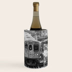 Black and White Chicago Train El Train above Wabash Ave the Loop Windy City Wine Chiller Gallery Image 3
