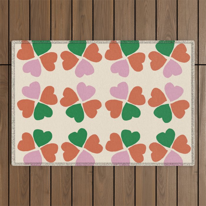 Heart Floral Outdoor Rug Gallery Image 1