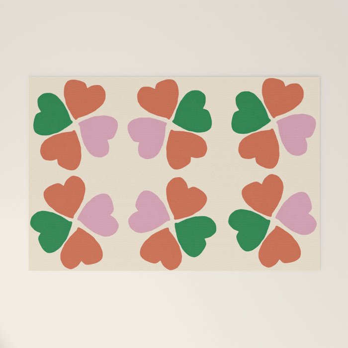 Heart Floral Welcome Mat Gallery Image 1