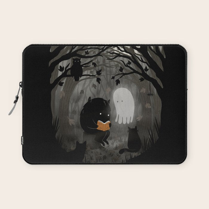 A Quiet Spooky Spot (Book Reading Monster) Laptop Sleeve Gallery Image 1