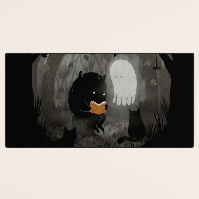 A Quiet Spooky Spot (Book Reading Monster) Desk Mat Gallery Image 3