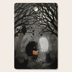 A Quiet Spooky Spot (Book Reading Monster) Cutting Board Gallery Image 1