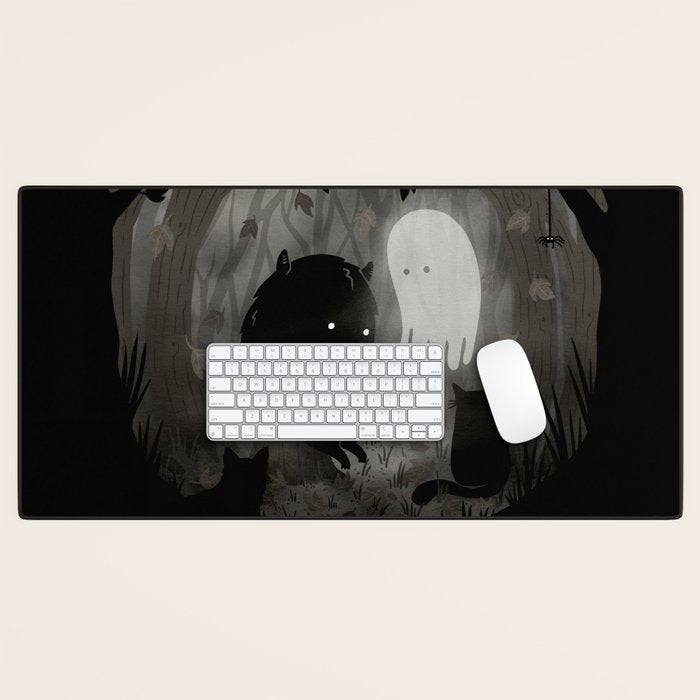 A Quiet Spooky Spot (Book Reading Monster) Desk Mat Gallery Image 1