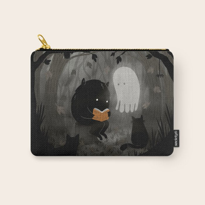A Quiet Spooky Spot (Book Reading Monster) Carry All Pouch Gallery Image 1