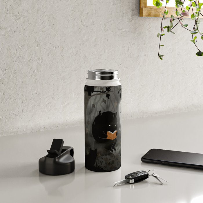 A Quiet Spooky Spot (Book Reading Monster) Water Bottle Gallery Image 4