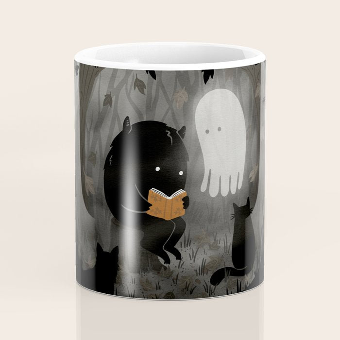A Quiet Spooky Spot (Book Reading Monster) Coffee Mug Gallery Image 4