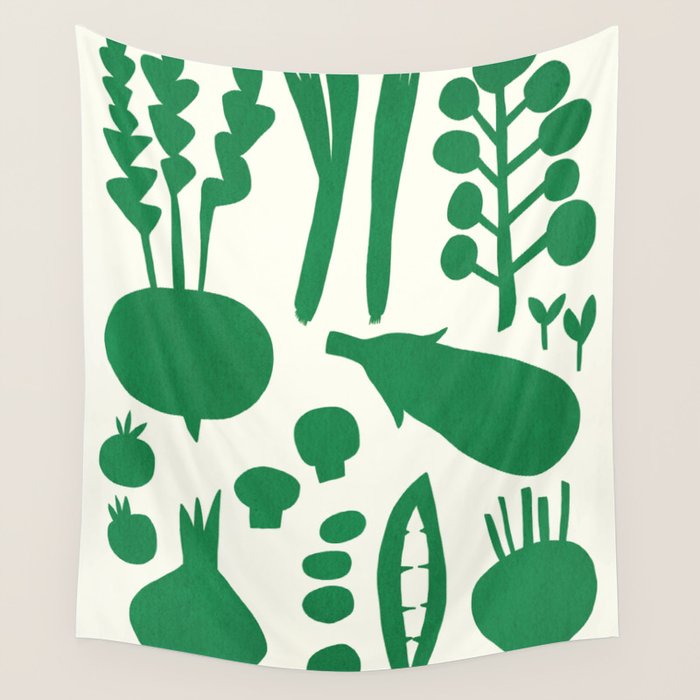 fresh fresh vegetable-green Wall Tapestry Gallery Image 4