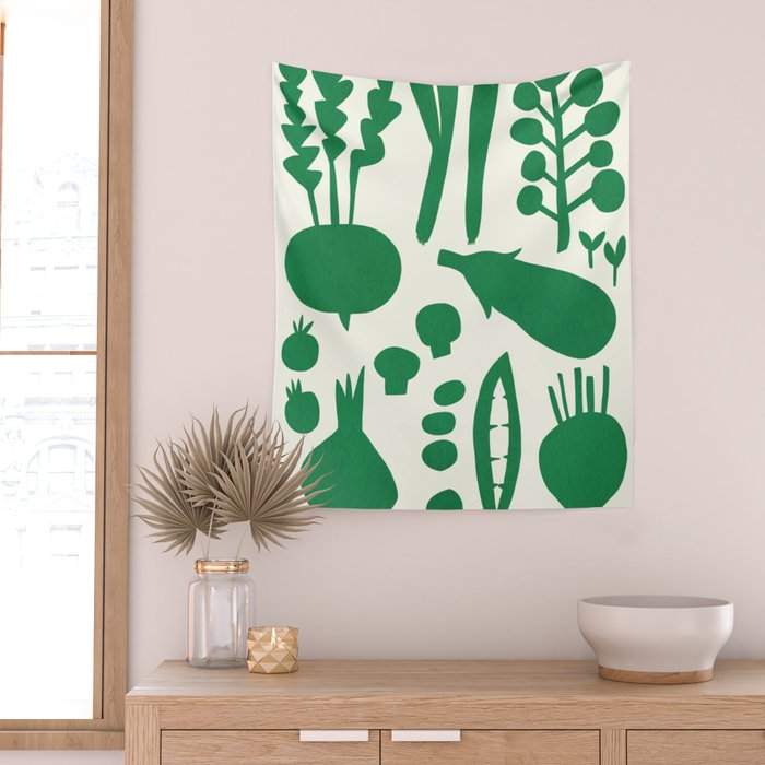 fresh fresh vegetable-green Wall Tapestry Gallery Image 2