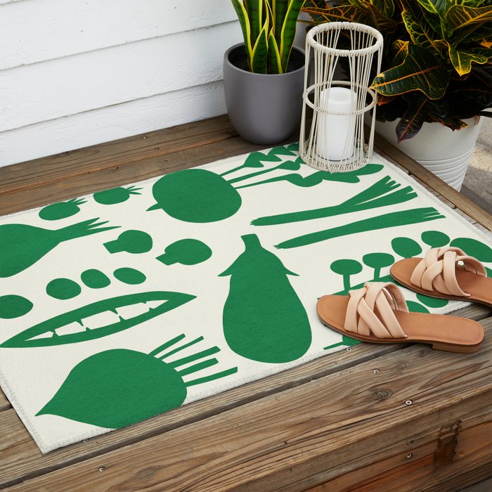 fresh fresh vegetable-green Outdoor Rug Gallery Image 2