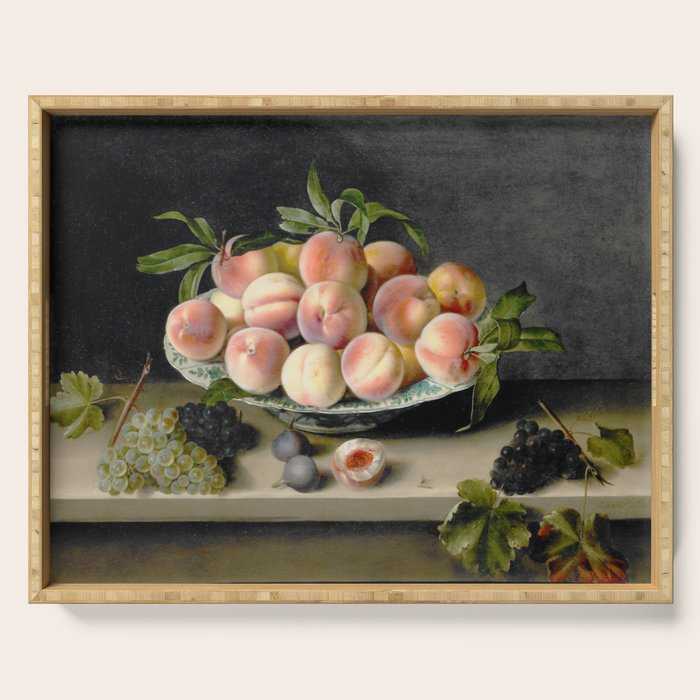 Moillon 17th Century Still Life With Peaches & Grapes Serving Tray Gallery Image 1
