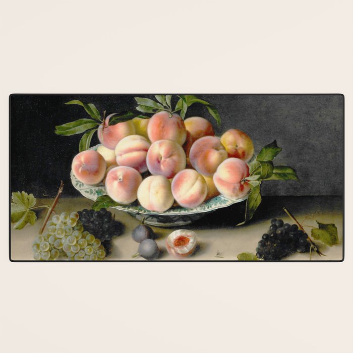 Moillon 17th Century Still Life With Peaches & Grapes Desk Mat Gallery Image 3