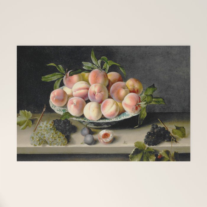 Moillon 17th Century Still Life With Peaches & Grapes Welcome Mat Gallery Image 1