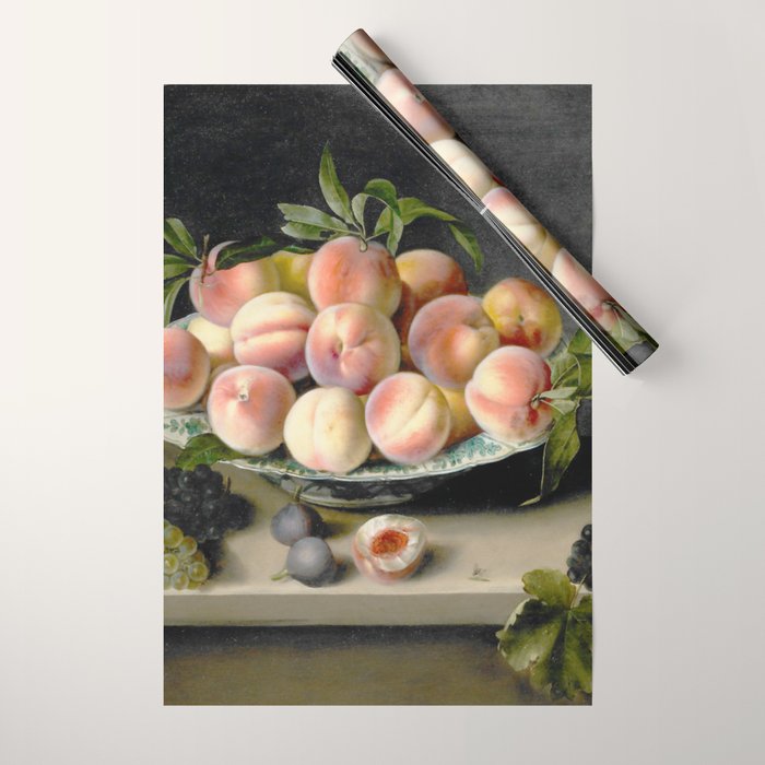 Moillon 17th Century Still Life With Peaches & Grapes Wrapping Paper Gallery Image 1