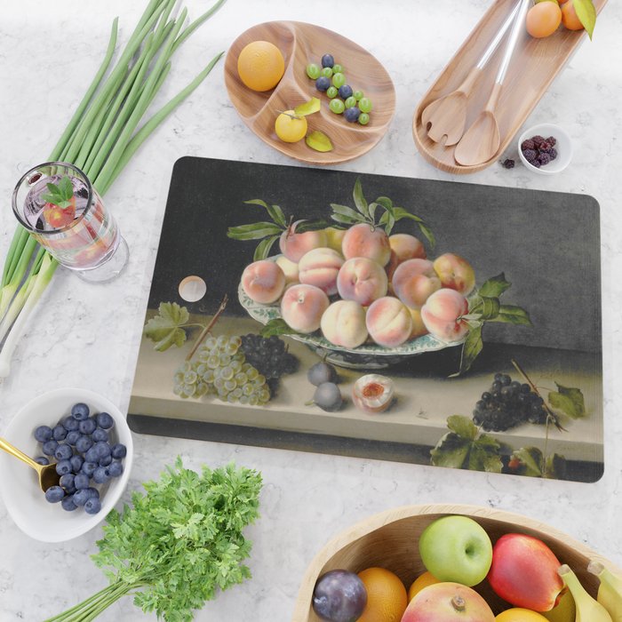 Moillon 17th Century Still Life With Peaches & Grapes Cutting Board Gallery Image 2