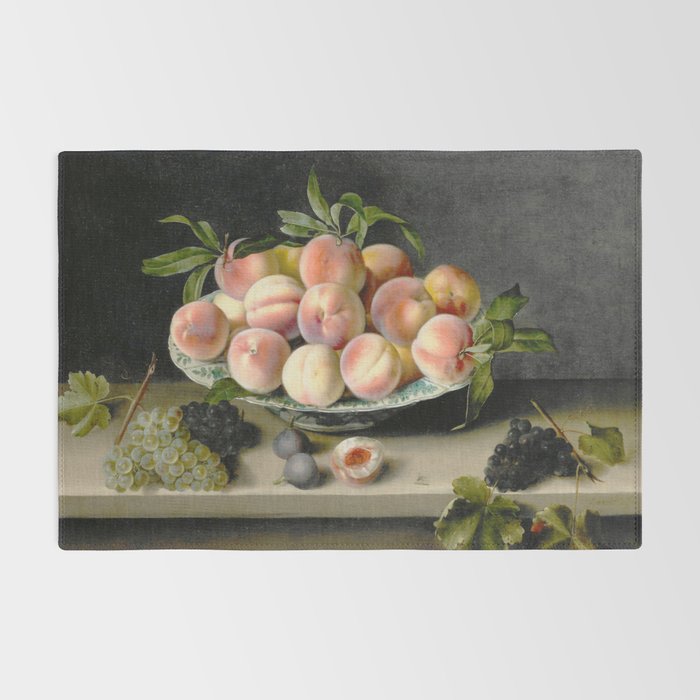 Moillon 17th Century Still Life With Peaches & Grapes Rug Gallery Image 2