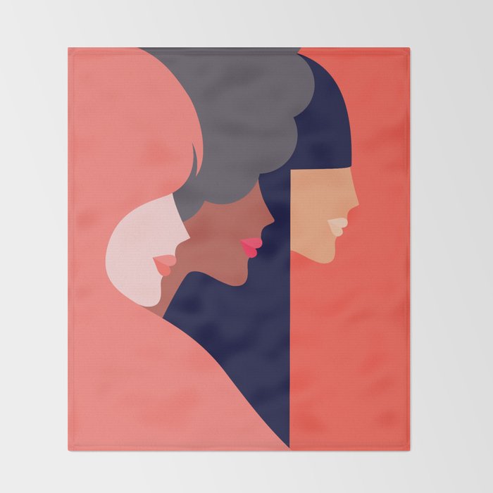 Together, we can  #girlpower Throw Blanket Gallery Image 2