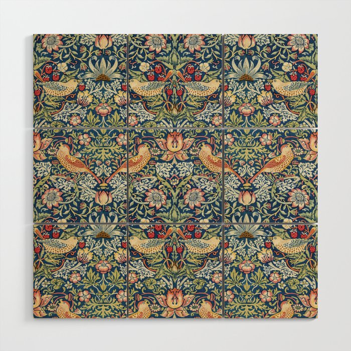 Strawberry Thief by William Morris, 1883 Wood Wall Art Gallery Image 1