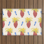 Mimosa and Blue Jay Outdoor Rug Gallery Image 1