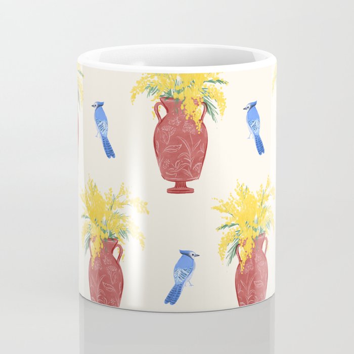 Mimosa and Blue Jay Coffee Mug Gallery Image 4