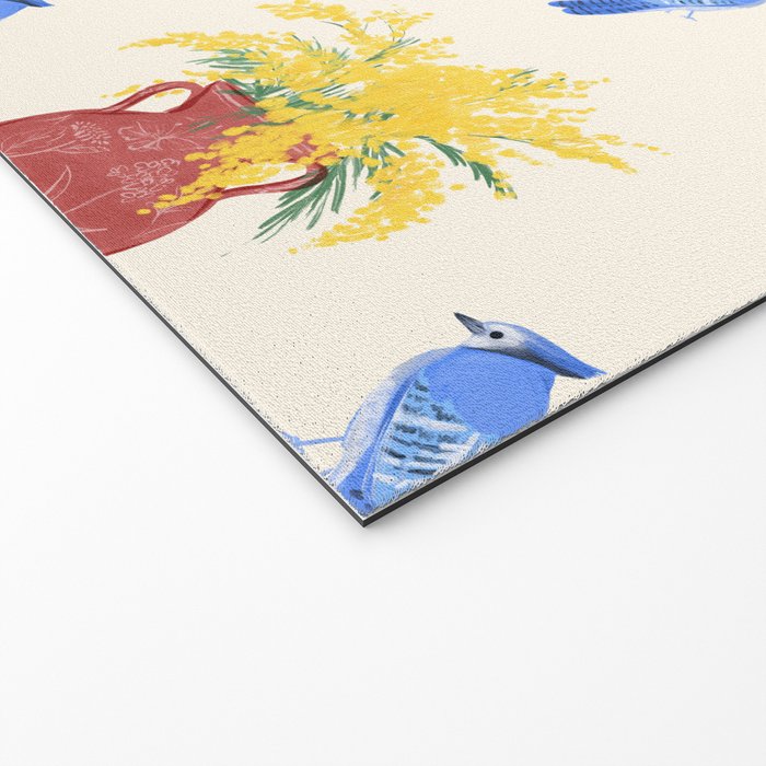 Mimosa and Blue Jay Welcome Mat Gallery Image 2
