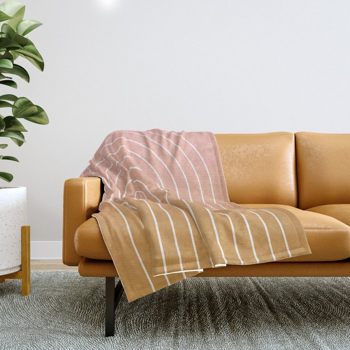 Ombre Arch XIII Pastel Sunset Gradient Modern Geometric Lines Throw Blanket Gallery Image 1