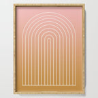 Ombre Arch XIII Pastel Sunset Gradient Modern Geometric Lines Serving Tray Gallery Image 1