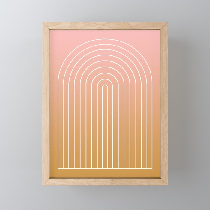 Ombre Arch XIII Pastel Sunset Gradient Modern Geometric Lines Mini Art Print Gallery Image 1