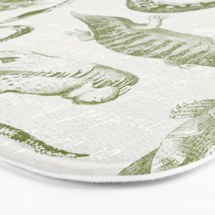 Reptiles and Amphibians Vintage Chic Monochromatic Pattern  Bath Mat Gallery Image 3