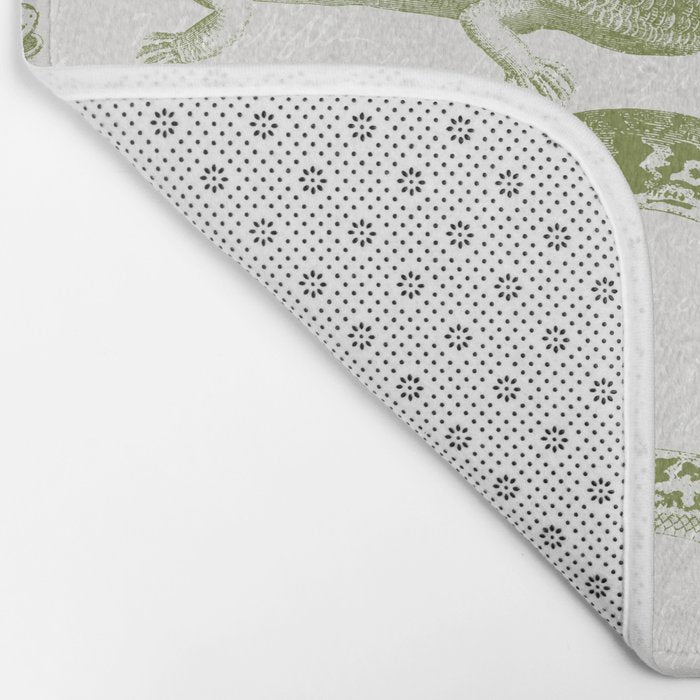 Reptiles and Amphibians Vintage Chic Monochromatic Pattern  Bath Mat Gallery Image 2