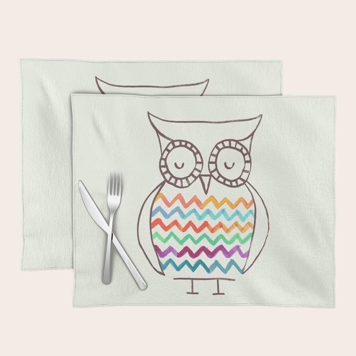 Chevron Owl Placemat Gallery Image 1
