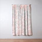 Mandala, Yoga, Love, Coral and Gray, Wall Art Boho Window Curtain Gallery Image 3