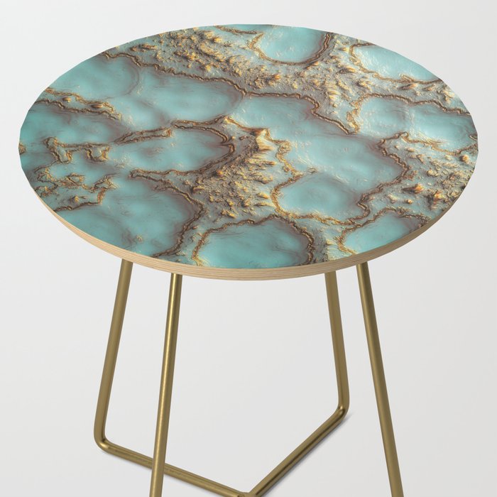 Aqua Coral Reef Abstract Side Table Gallery Image 2