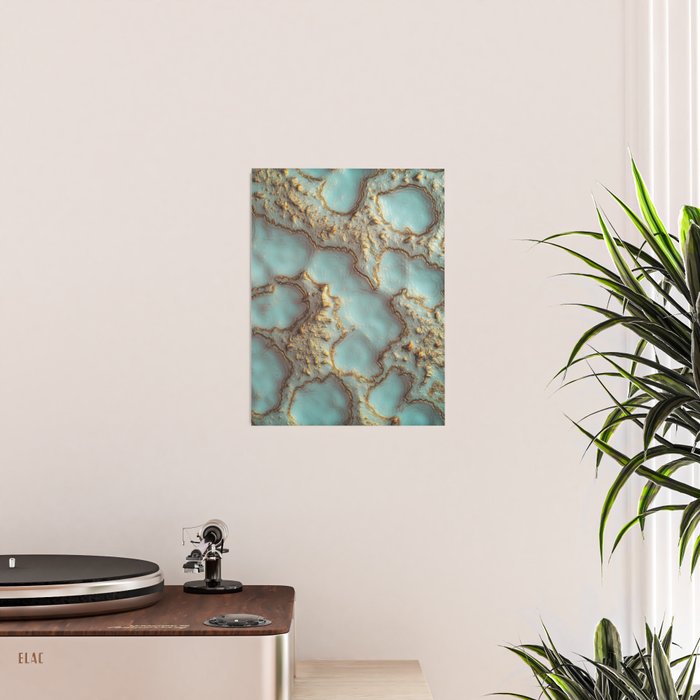 Aqua Coral Reef Abstract Poster Gallery Image 2