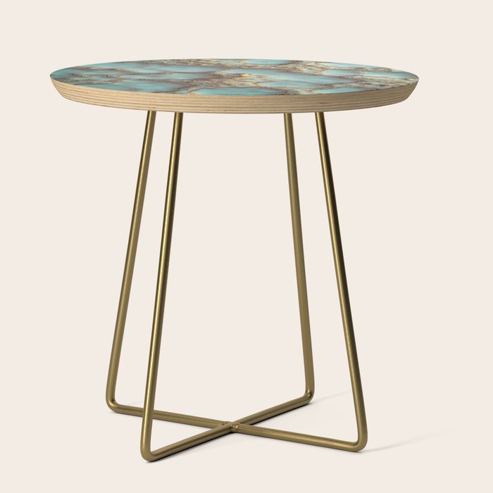 Aqua Coral Reef Abstract Side Table Gallery Image 1