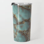 Aqua Coral Reef Abstract Travel Mug Gallery Image 3