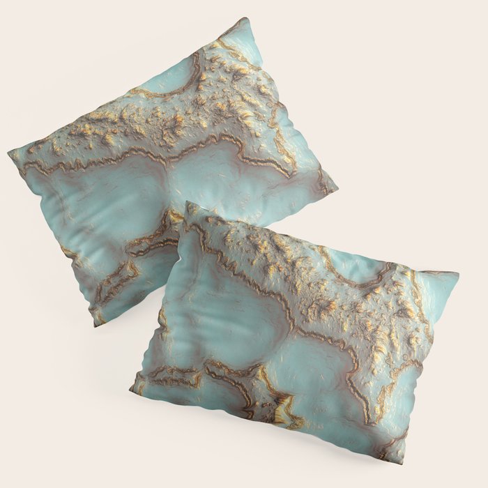 Aqua Coral Reef Abstract Pillow Sham Gallery Image 3