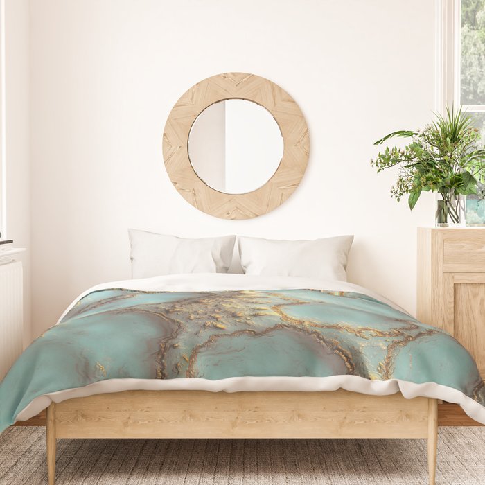 Aqua Coral Reef Abstract Duvet Cover Gallery Image 3