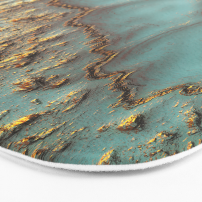 Aqua Coral Reef Abstract Bath Mat Gallery Image 3