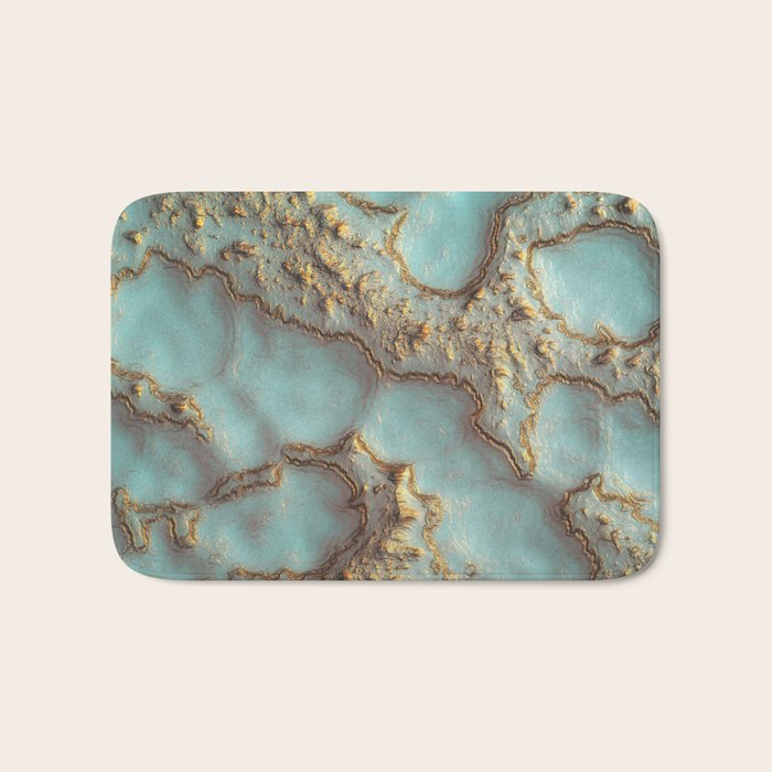 Aqua Coral Reef Abstract Bath Mat Gallery Image 1