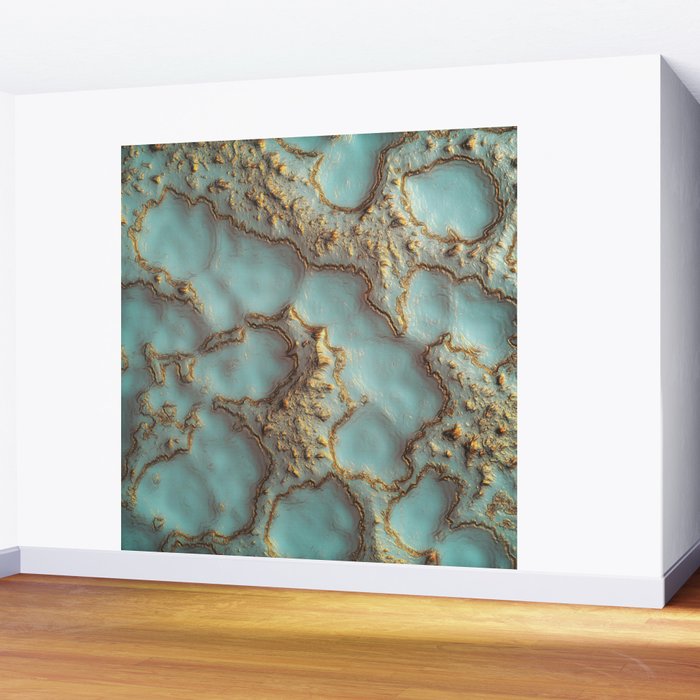 Aqua Coral Reef Abstract Wall Mural Gallery Image 2