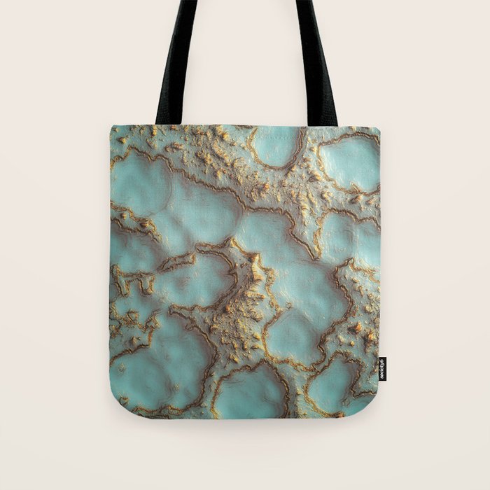 Aqua Coral Reef Abstract Tote Bag Gallery Image 1