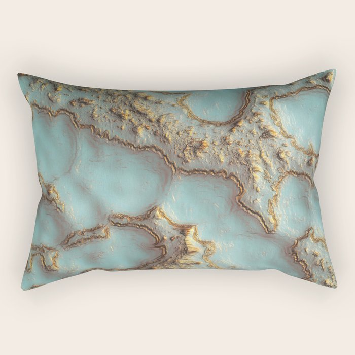 Aqua Coral Reef Abstract Rectangular Pillow Gallery Image 2
