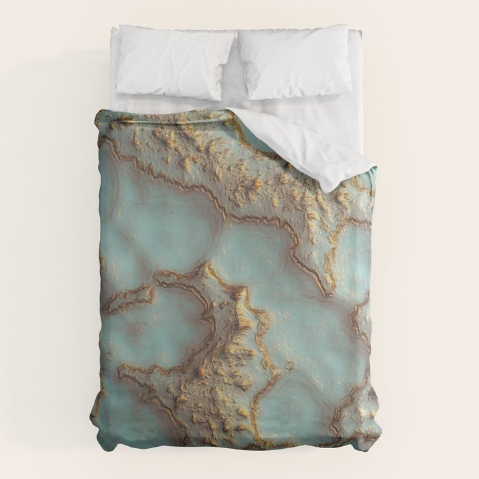 Aqua Coral Reef Abstract Duvet Cover Gallery Image 6