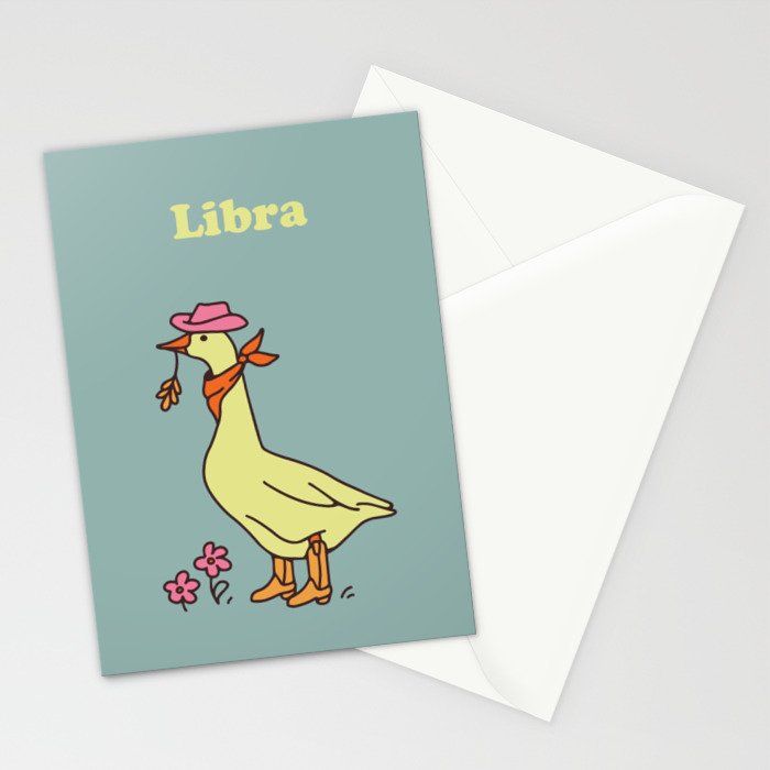 Libra Zodiac Goose Stationery Card Gallery Image 2