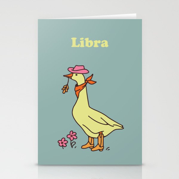 Libra Zodiac Goose Stationery Card Gallery Image 2