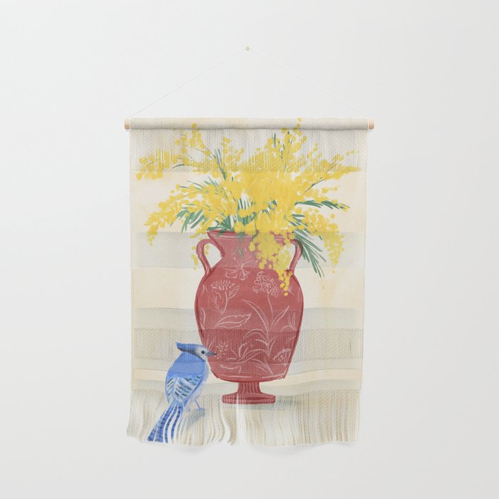 Mimosa and Blue Jay Wall Hanging Gallery Image 1