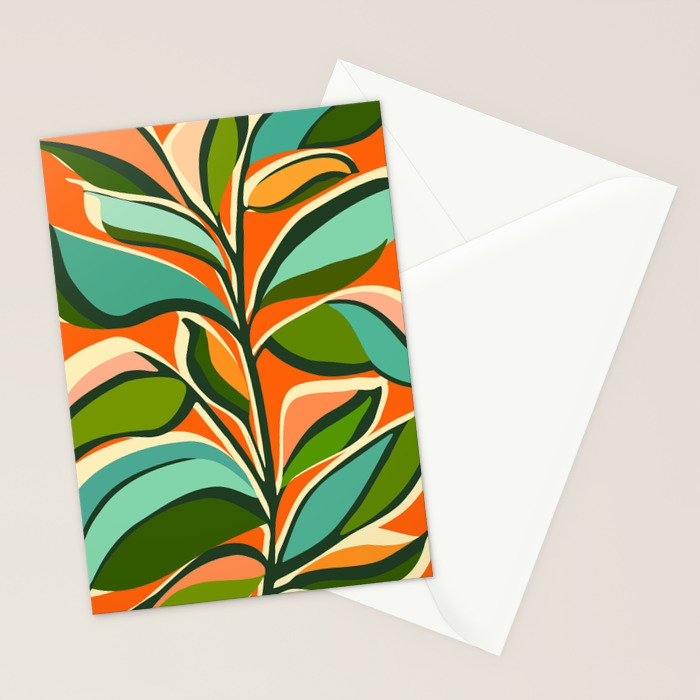 Thankful Garden - Abstract Botanical Illustration Stationery Card Gallery Image 2
