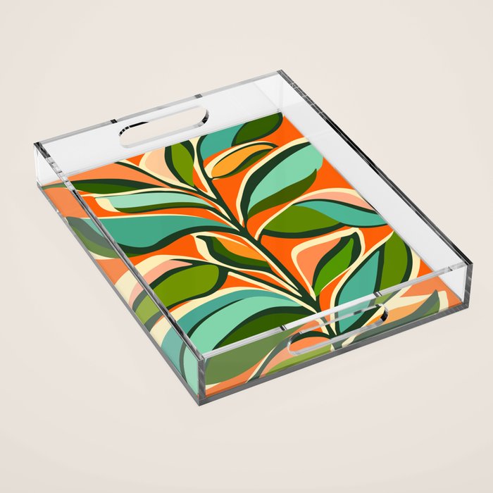 Thankful Garden - Abstract Botanical Illustration Acrylic Tray Gallery Image 1