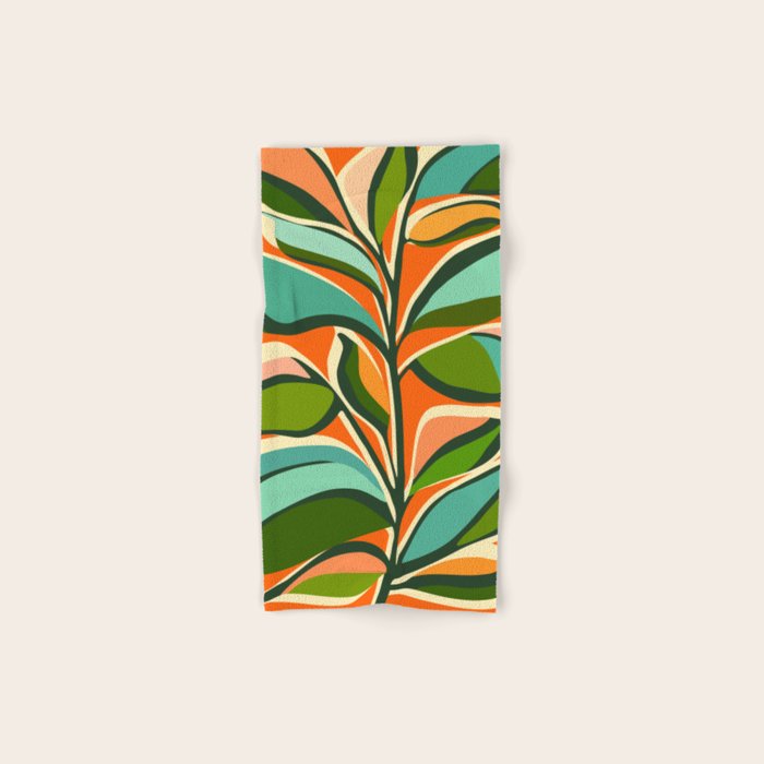 Thankful Garden - Abstract Botanical Illustration Bath Towel Gallery Image 1